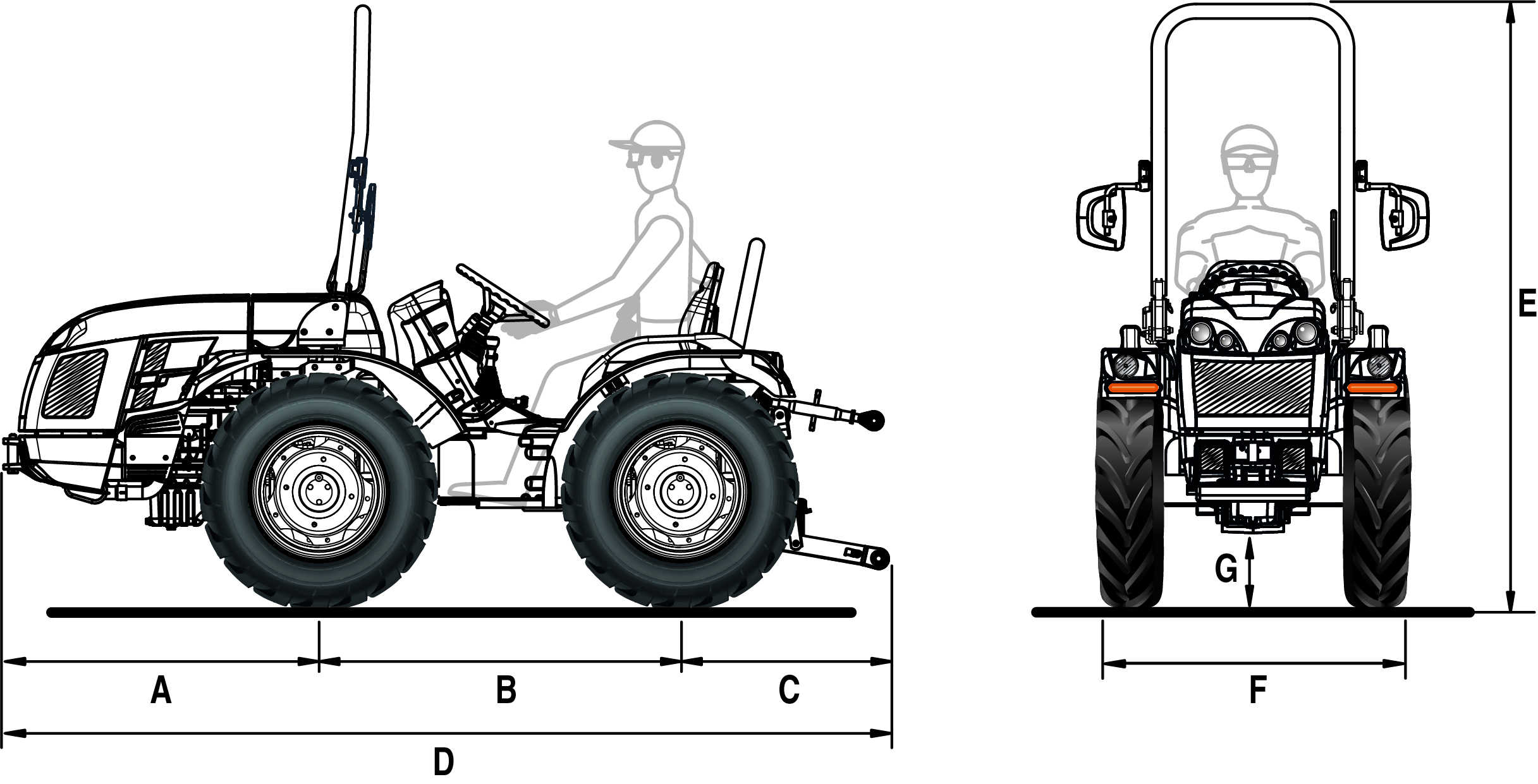 FERRARI Tractor Cromo 35 dimensiones y pesos