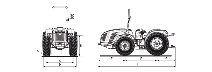 Cotas para el tractor Volcan 850-950 BCS